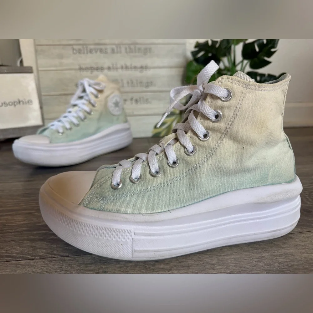 Converse Chucks All Star Move High Top Platform Sneaker Ombre Light Dew 8.5 - Picture 2 of 8